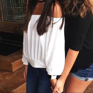 White shoulder shirt